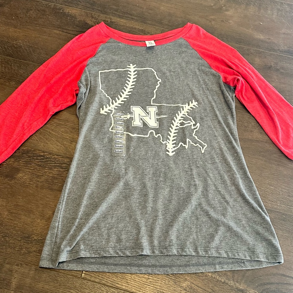 Gray and Red Louisiana Baseball Shirt